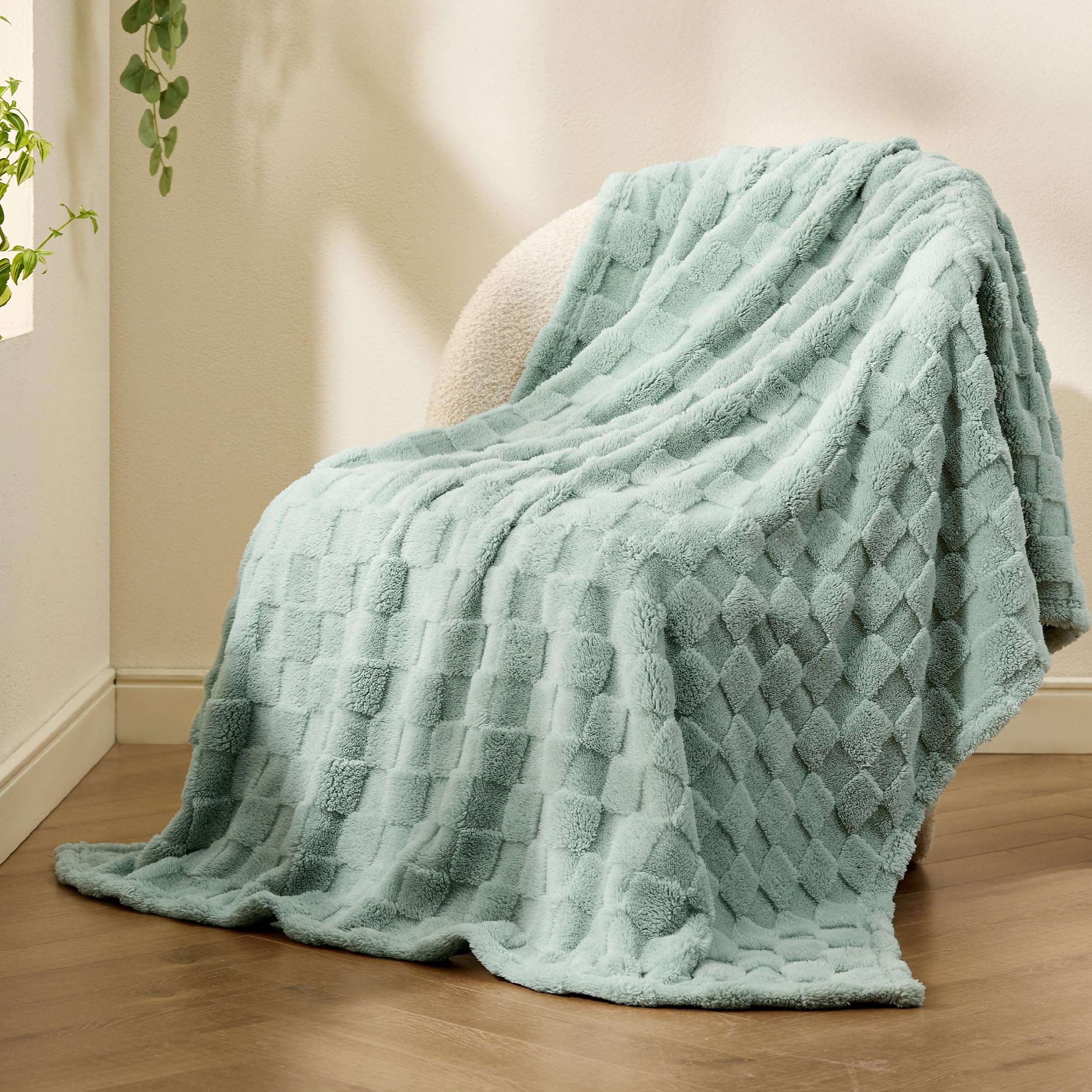 Bedsure GentleSoft Sage Green Throw Blanket for Couch - Checkered Fleece Blankets Gifts for Women Men Girls, Cute Soft Cozy Throw for Bedroom Home Decor Gifts, 50x60 Inches - Image 9