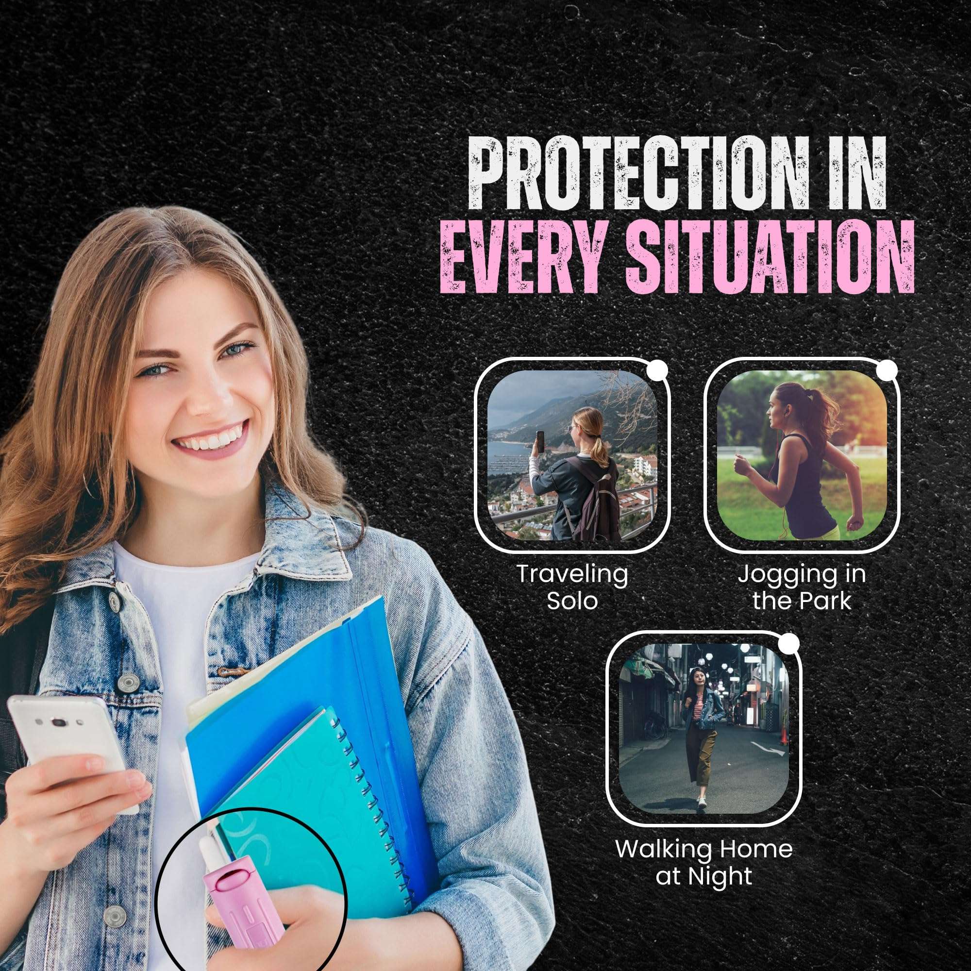 Police Magnum Personal Safety Alarm & Pepper Spray Combo Self Defense Pack for Women- Loud 135db Siren with Light & Max Strength Flip Top Pepper Spray Protection - Image 6