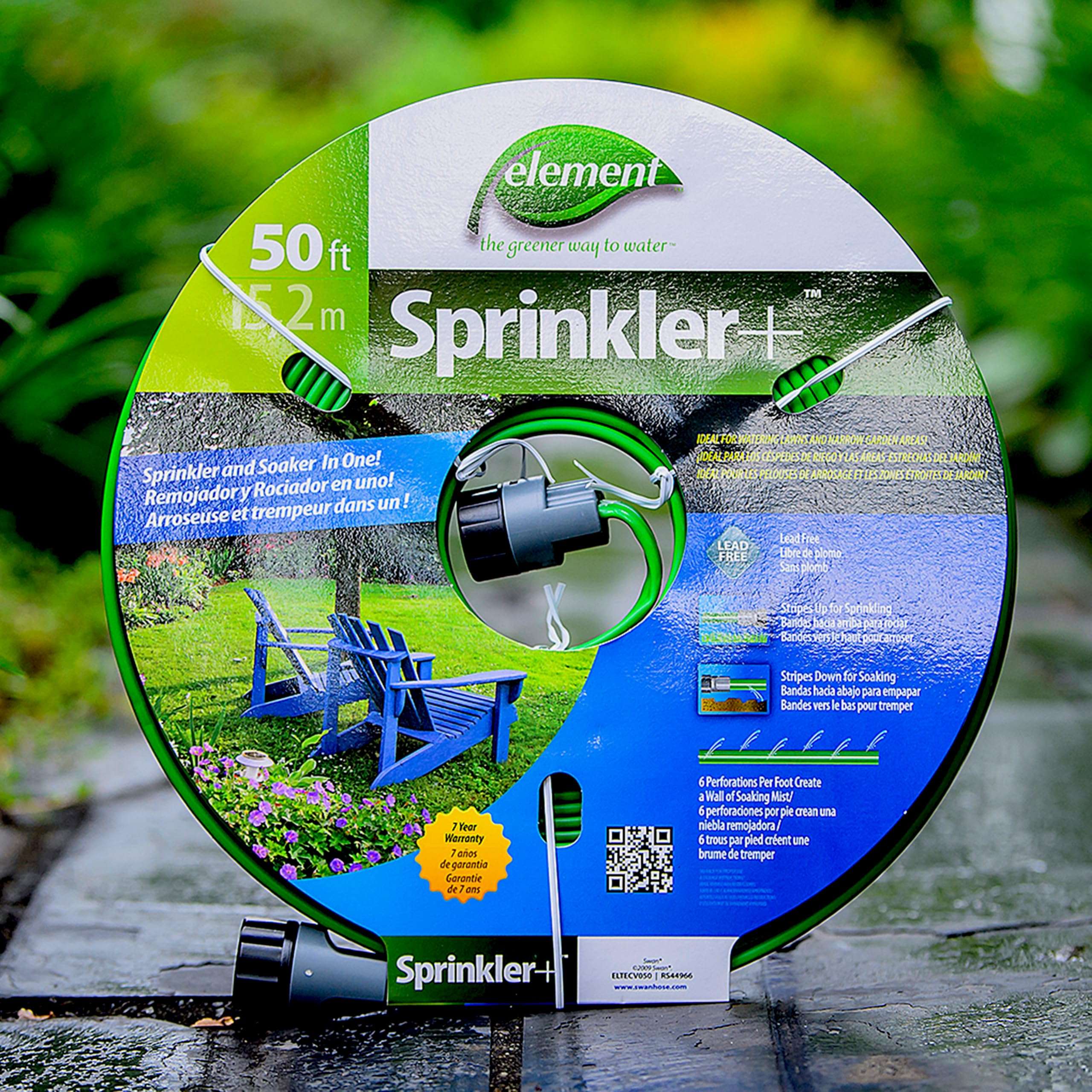 Element Sprinkler+, Sprinkler and Soaker Hose Combo, 50' Length, Green - Image 6