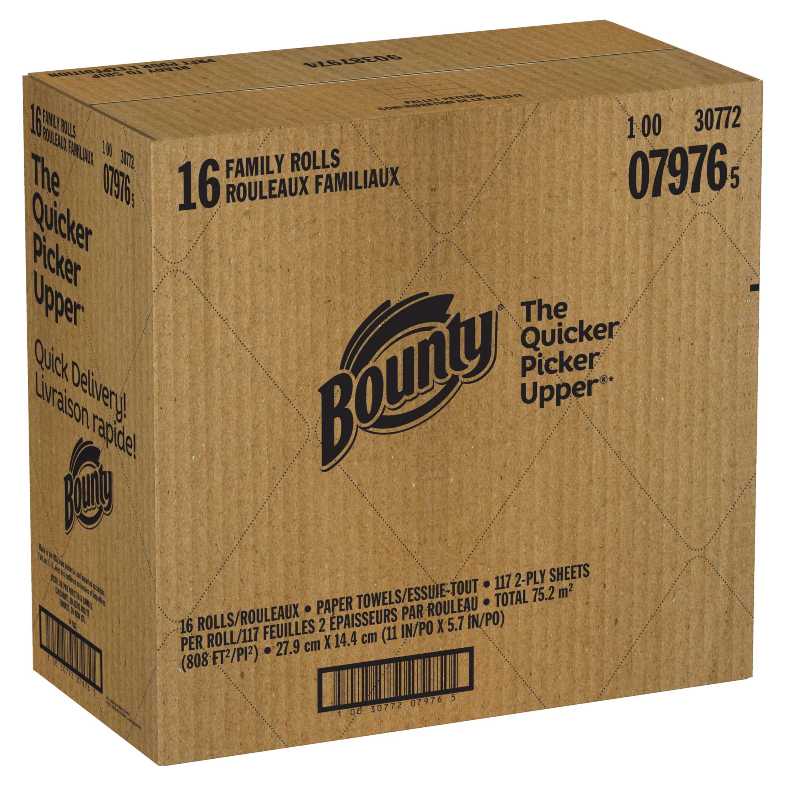 Bounty Paper Towels Quick Size, White, 16 Family Rolls = 40 Regular Rolls - Image 12
