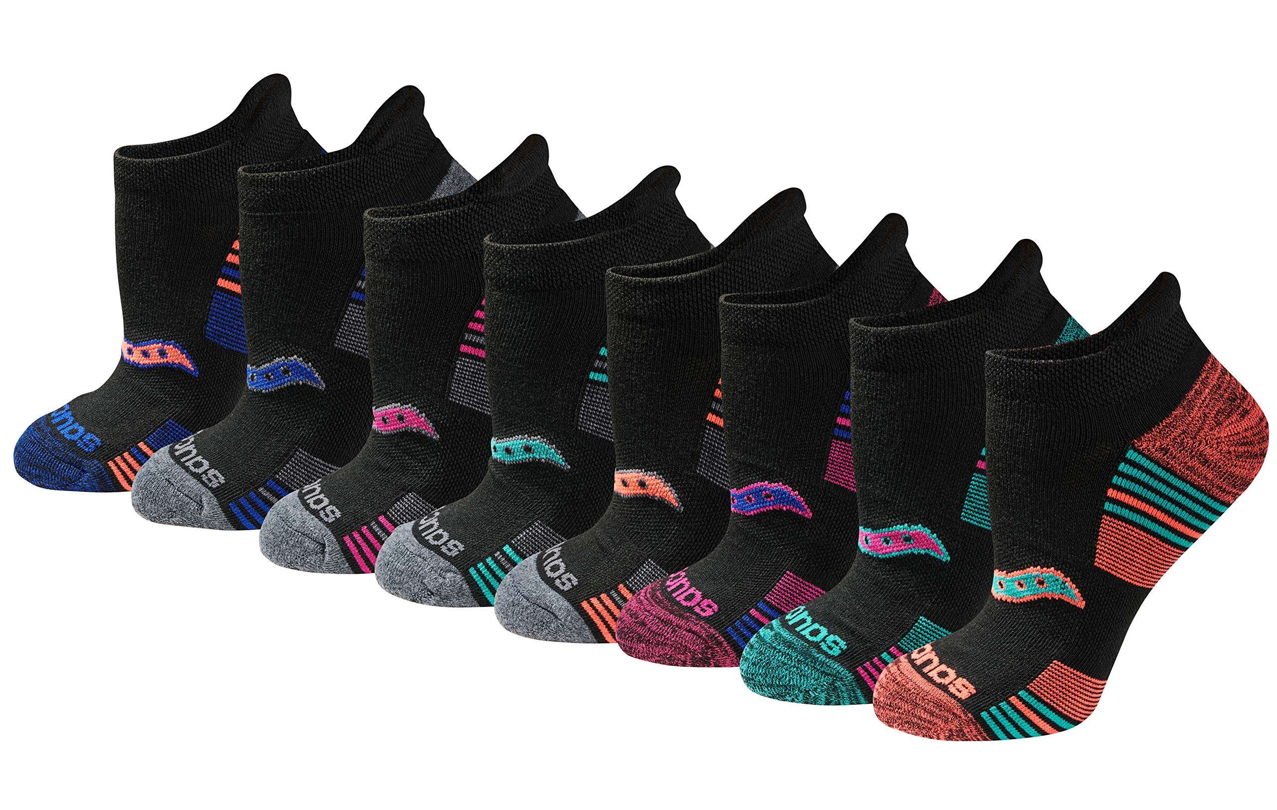 Saucony Women's RunDry Performance Heel Tab Athletic Socks, Available in S-L (8, 16, 24 Pairs) - Image 1