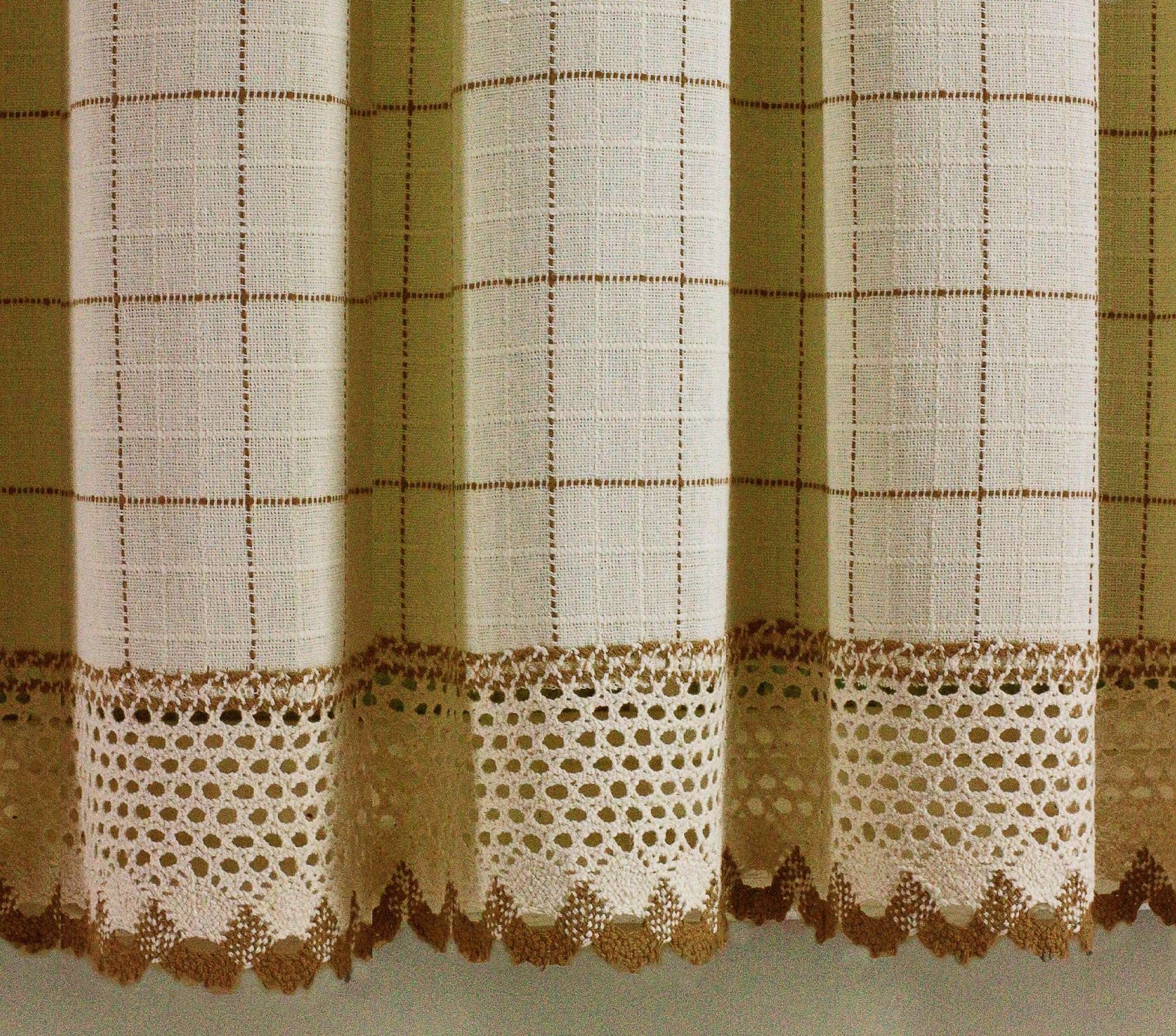 Today's Curtain Adirondack 2-Tone Crochet Swag 38", Ecru/Toast, 60W x 38L - Image 4