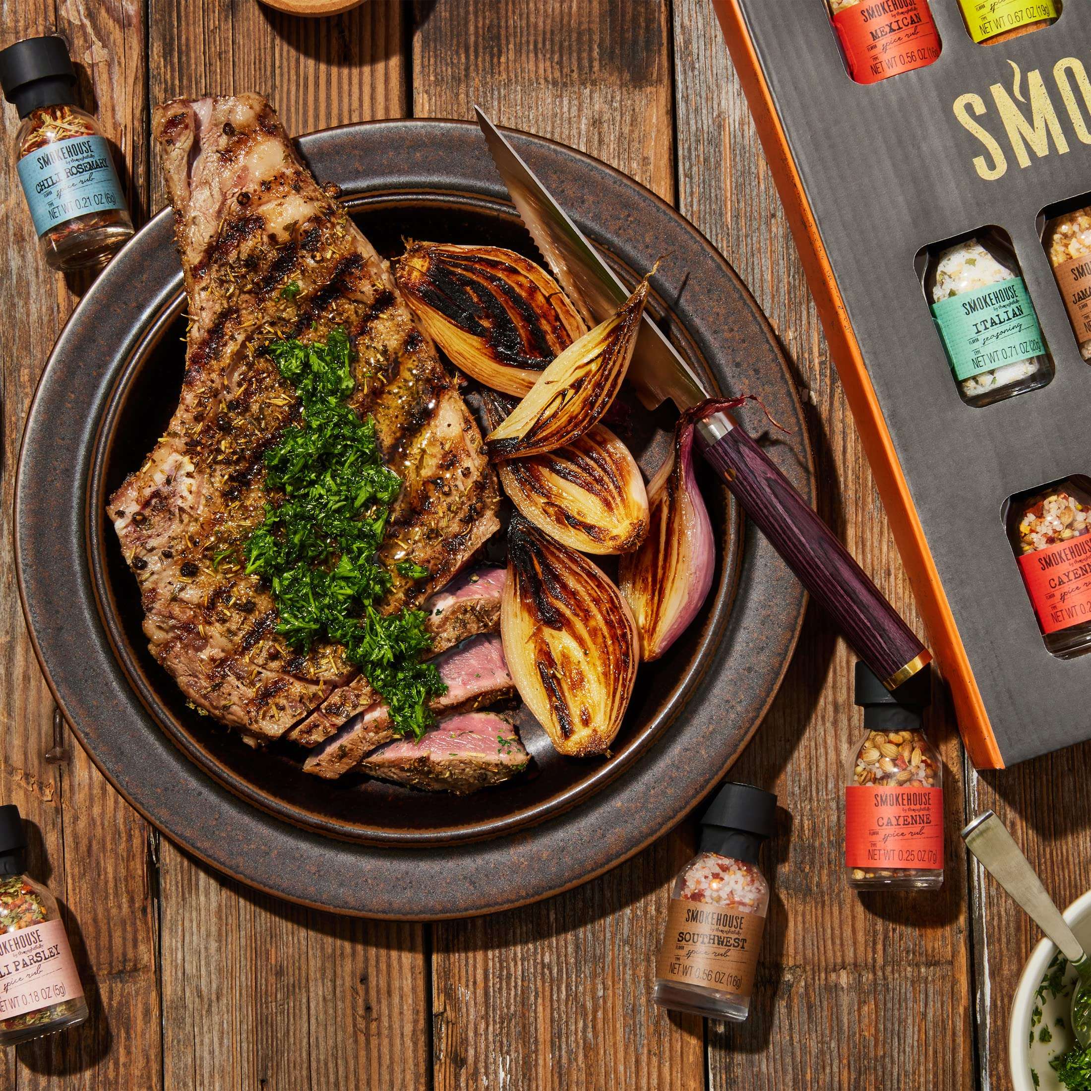 Smokehouse by Thoughtfully Ultimate Grilling Spice Set, Grill Seasoning Gift Set Flavors Include Chili Garlic, Rosemary and Herb, Lime Chipotle, Cajun Seasoning and More, Pack of 20 - Image 5