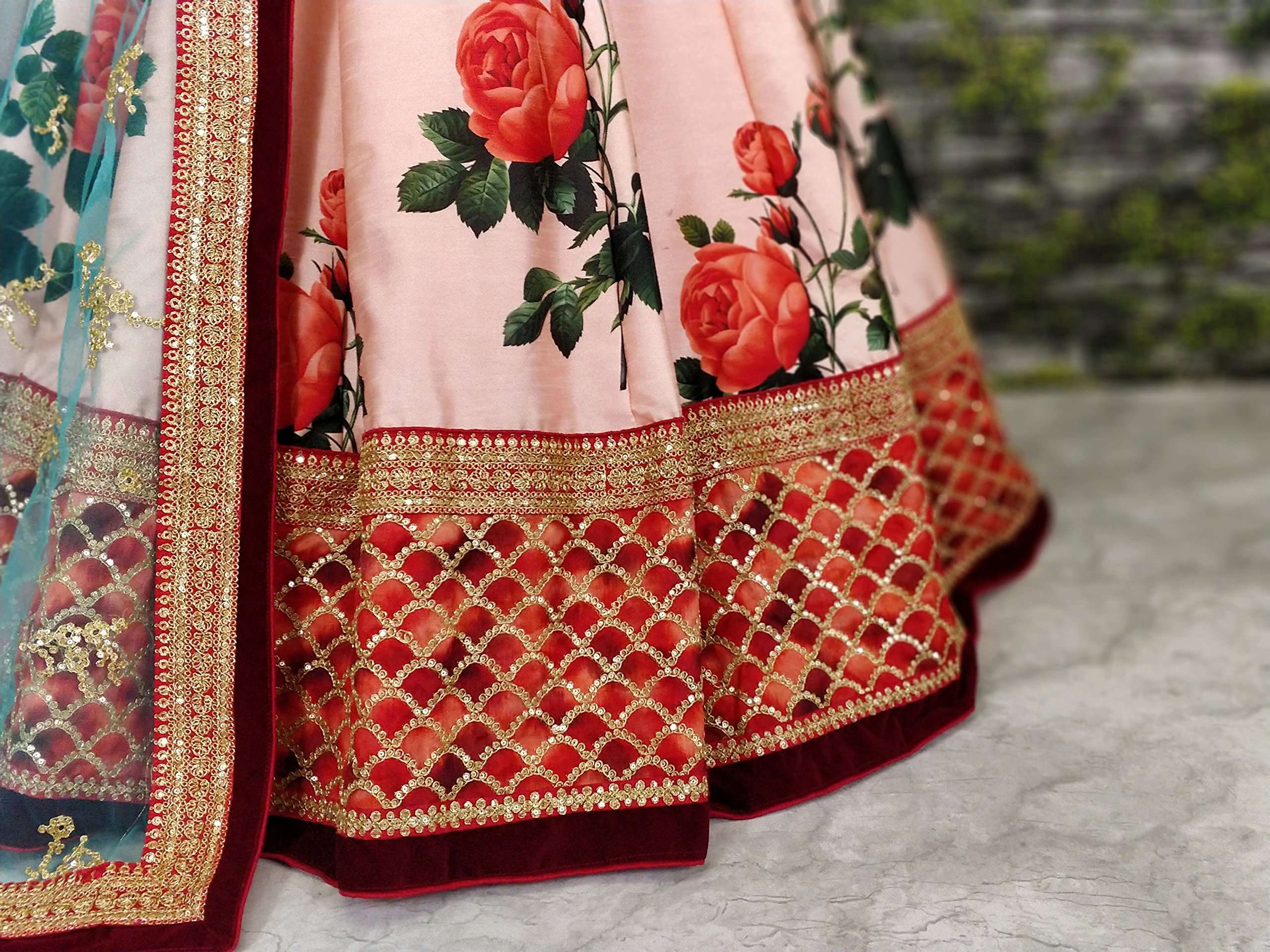stylishfashion Bollywood Designer lehnga Women's Semi Stitched lengha Pink and Silk Embroidery Heavy lehenga Choli - Image 4