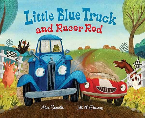 Little Blue Truck and Racer Red: A Fun Picture Book About Race Cars, Friendship, and Trying Your Best for Children (Ages 4-8) - Image 1
