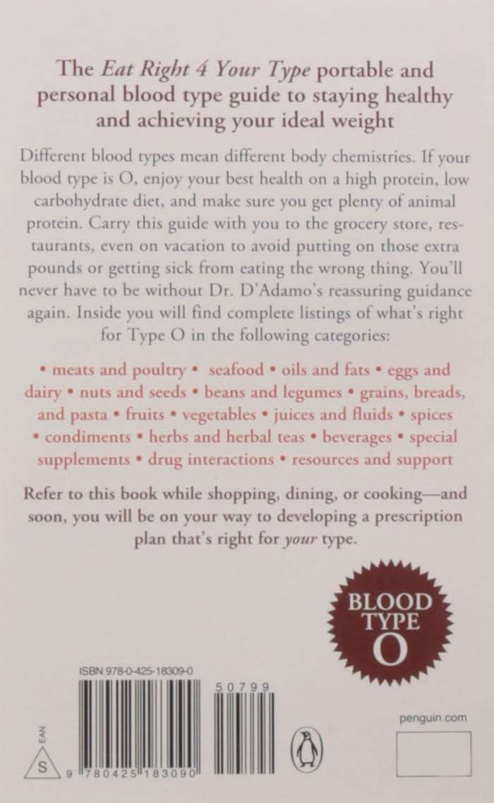 Blood Type O Food, Beverage and Supplement Lists (Eat Right 4 Your Type) - Image 2