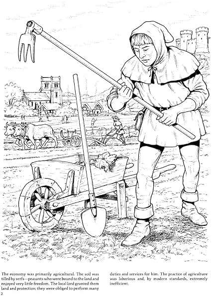 Life In A Medieval Castle and Village Coloring Book: The World of the Middle Ages Through Castles, Crafts, and Community Life (Dover World History Coloring Books) - Image 4