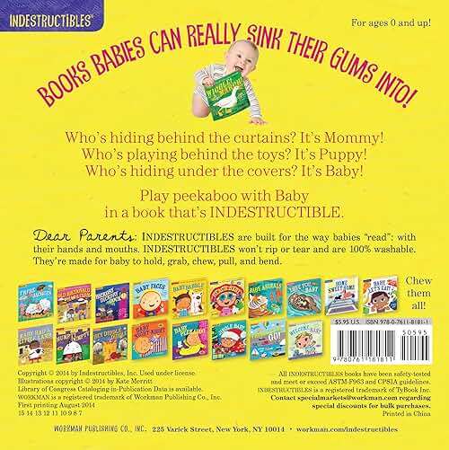 Indestructibles (The Original): Baby Peekaboo: Chew Proof · Rip Proof · Nontoxic · 100% Washable (Book for Babies, Newborn Books, Safe to Chew) - Image 2