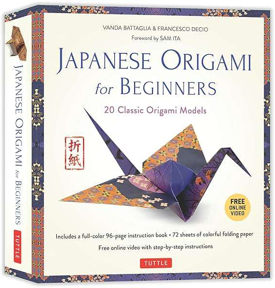 Japanese Origami for Beginners Kit: 20 Classic Origami Models: Kit with 96-page Origami Book, 72 Origami Papers and Instructional Videos: Great for Kids and Adults! - Image 3