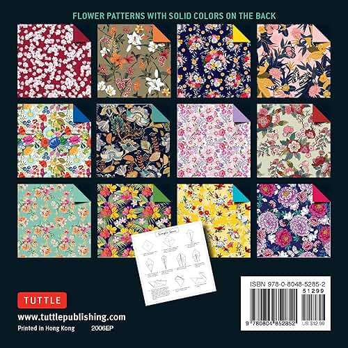 Origami Paper 500 sheets Flower Patterns 6" (15 cm): Tuttle Origami Paper: Double-Sided Origami Sheets Printed with 12 Different Patterns (Instructions for 6 Projects Included) - Image 2