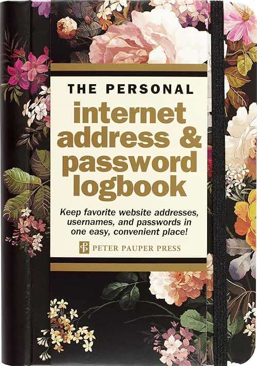Midnight Floral Internet Address & Password Logbook - Image 1