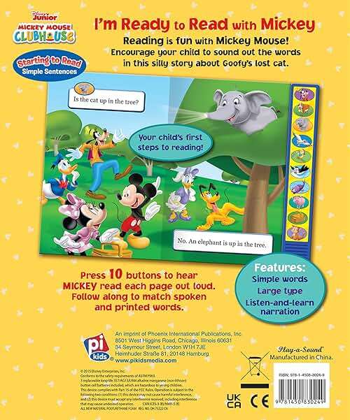 Disney Mickey Mouse Clubhouse - I'm Ready to Read With Mickey Sound Book - Play-a-Sound - PI Kids - Image 2