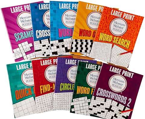 Large Print Merriam-Webster Puzzles 10 Booklet Set (Brain Games Large Print) - Image 1