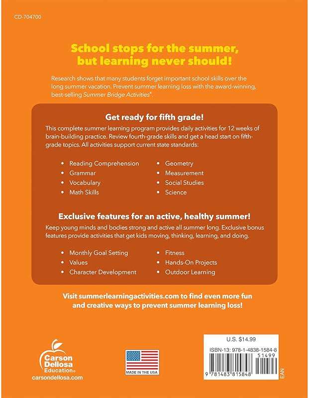 Summer Bridge Activities 4th to 5th Grade Workbooks All Subjects, Math, Language Arts, Reading Comprehension, Science, Social Studies, Writing, Fitness, Flash Cards, Stickers and More (Volume 6) - Image 2