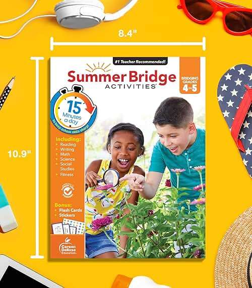 Summer Bridge Activities 4th to 5th Grade Workbooks All Subjects, Math, Language Arts, Reading Comprehension, Science, Social Studies, Writing, Fitness, Flash Cards, Stickers and More (Volume 6) - Image 9