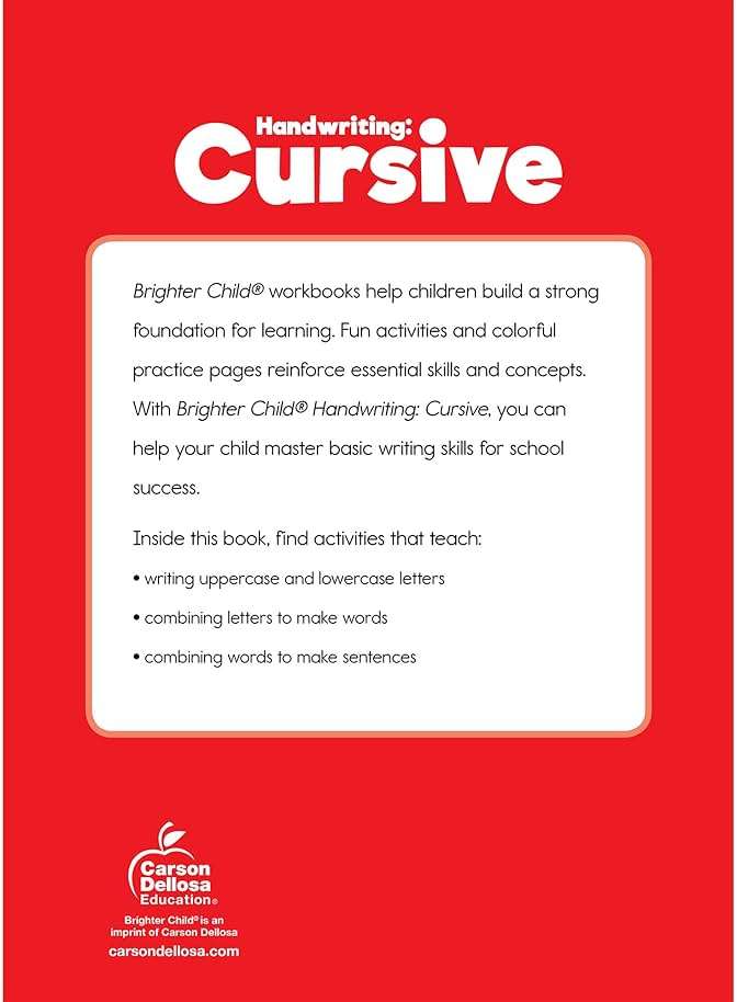 Carson Dellosa Grades 2-5 Cursive Handwriting Workbook, Writing Book With Sight Words, Sentences, and Letter Tracing Activities, Classroom or Homeschool Curriculum - Image 2