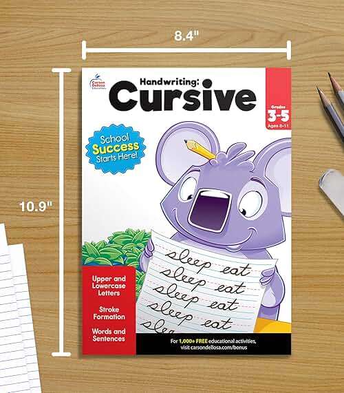 Carson Dellosa Grades 2-5 Cursive Handwriting Workbook, Writing Book With Sight Words, Sentences, and Letter Tracing Activities, Classroom or Homeschool Curriculum - Image 5