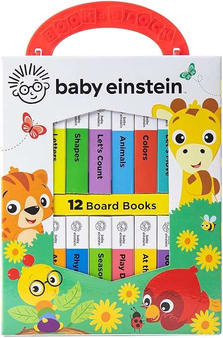 Baby Einstein - My First Library Board Book Block 12-Book Set - First Words, Alphabet, Numbers, and More! - PI Kids - Image 1