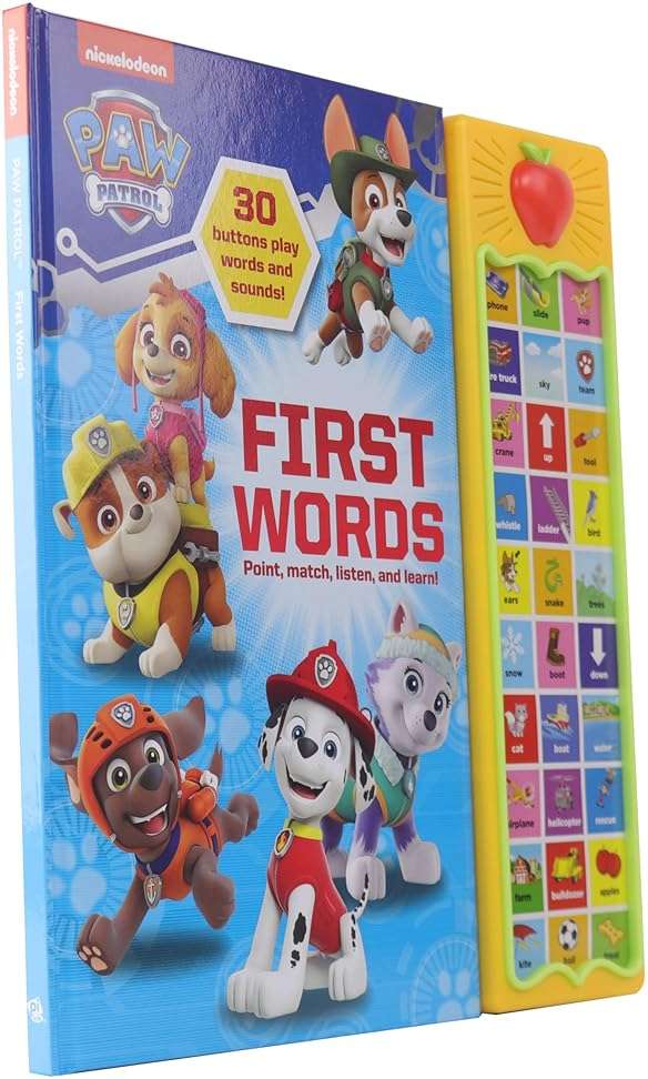 PAW Patrol Chase, Skye, Marshall, and More! First Words 30-Button Sound Book Great for Early Learning PI Kids - Image 3