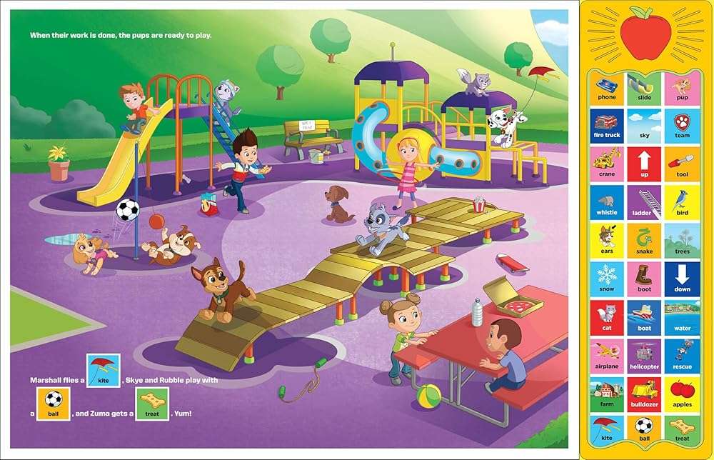 PAW Patrol Chase, Skye, Marshall, and More! First Words 30-Button Sound Book Great for Early Learning PI Kids - Image 5