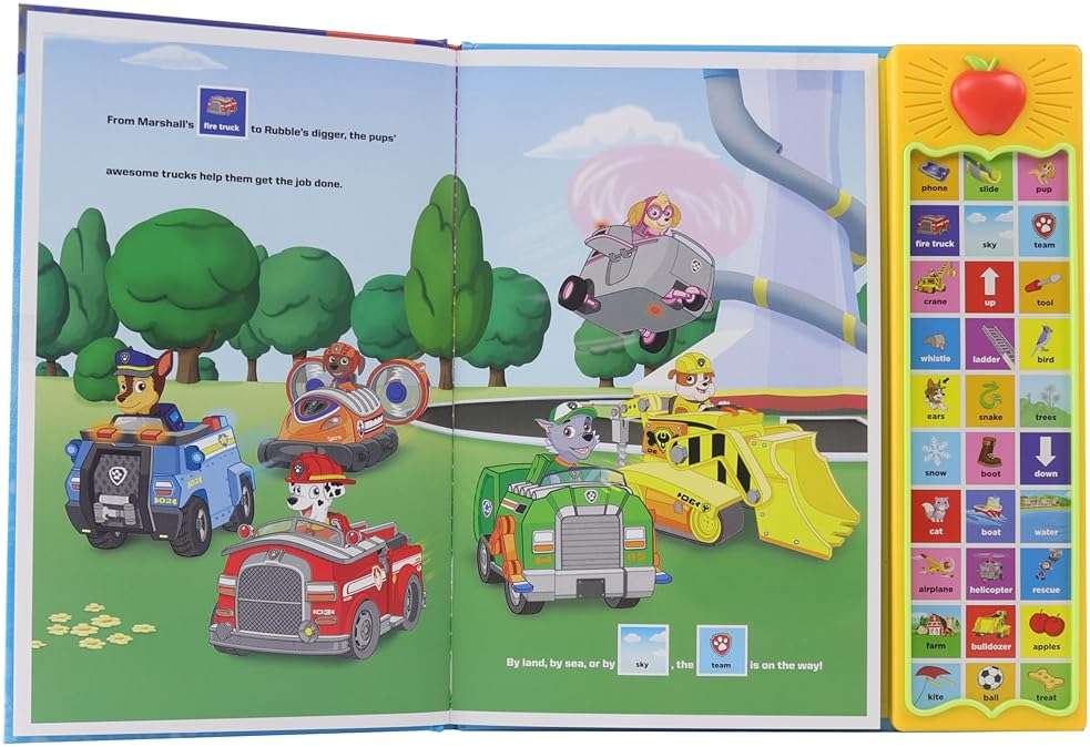 PAW Patrol Chase, Skye, Marshall, and More! First Words 30-Button Sound Book Great for Early Learning PI Kids - Image 6