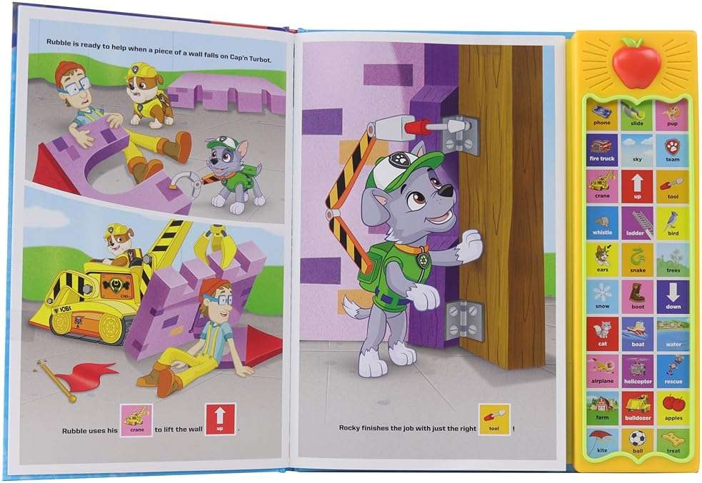 PAW Patrol Chase, Skye, Marshall, and More! First Words 30-Button Sound Book Great for Early Learning PI Kids - Image 7