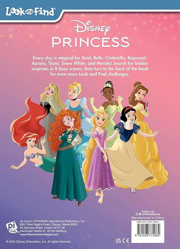 Disney Princess Ariel, Tiana, Belle, and More! - Find the Magic! Look and Find Activity Book - PI Kids - Image 2