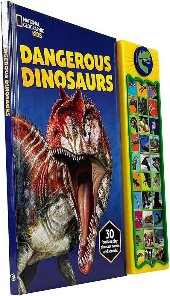 National Geographic Kids - Dangerous Dinosaurs 30-Button Animal Sound Book - Plays Dinosaur Names and Sounds - PI Kids - Image 5
