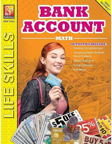 Remedia Publications Bank Account Math: Life Skills Math Series | Real-Life Math Skills for Students | Learn Banking, Budgeting, & Financial Math | Practical Worksheets for Grades 6–12 | By Sue LaRoy - Image 1
