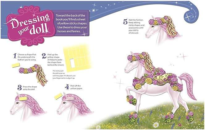 Klutz The Marvelous Book of Magical Horses: Dress Up Paper Horses & Their Fairy Friends Book , 10.25" Length x 0.75" Width x 9.5" Height - Image 5