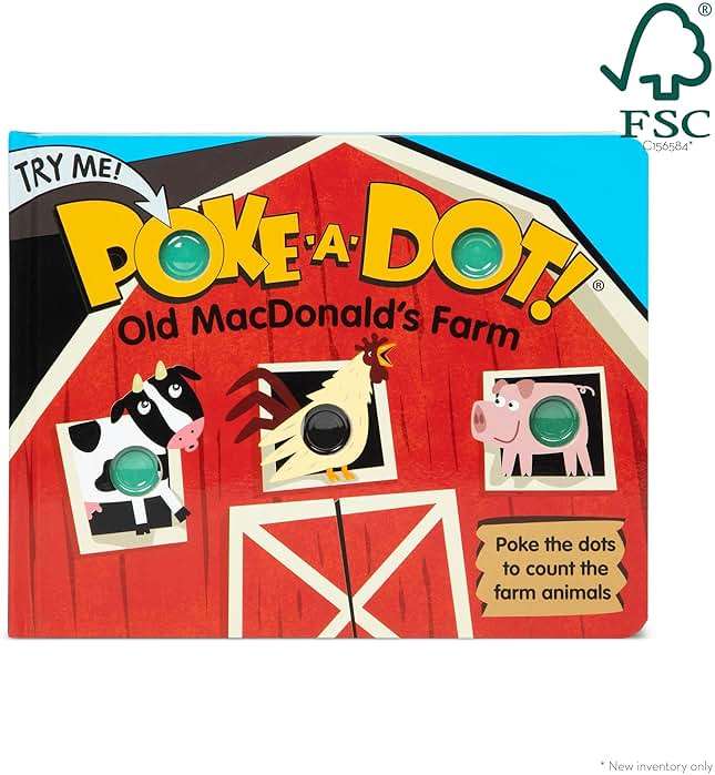 Melissa & Doug Poke-a-Dot! Old MacDonald’s Farm, Interactive Children's Board Book with Buttons to Pop, Educational Sensory Toy for Toddlers & Preschoolers Ages 3+ - FSC Certified - Image 4