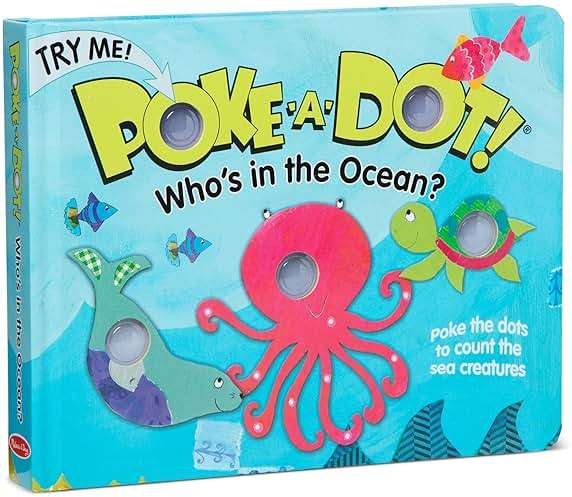 Melissa & Doug Poke-a-Dot! Who’s in the Ocean? Interactive Children's Board Book with Buttons to Pop, Educational Sensory Toy for Toddlers & Preschoolers Ages 3+ - FSC Certified - Image 1