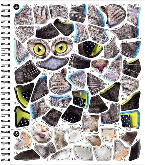 Brain Games - Sticker by Number: Cat-itude (25 Images to Sticker) - Image 5
