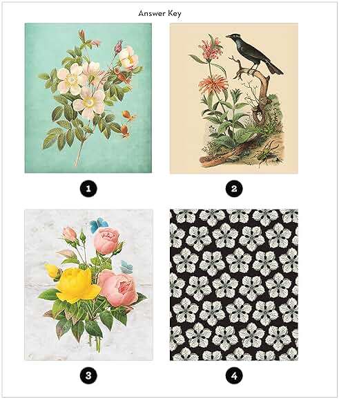 Brain Games - Sticker by Number - Vintage: Flowers (28 Images to Sticker) - Image 5