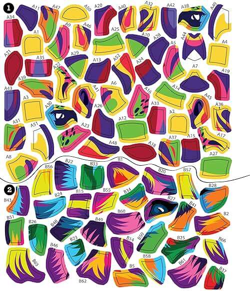 Brain Games - Sticker by Number: Neon Animals (28 Images to Sticker) - Image 4