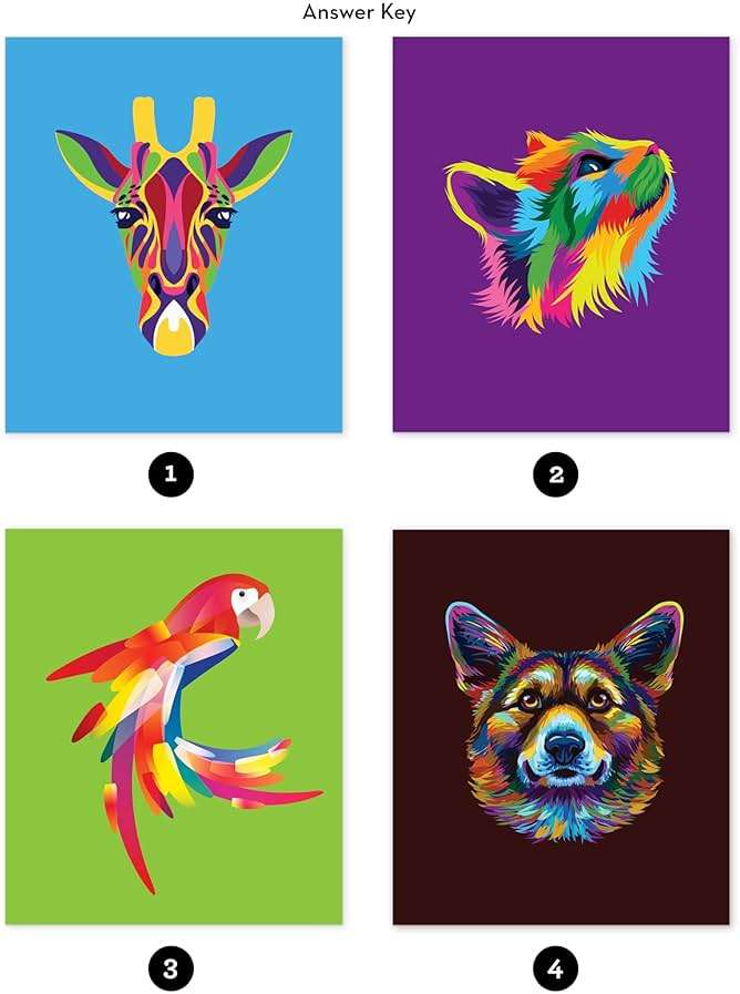 Brain Games - Sticker by Number: Neon Animals (28 Images to Sticker) - Image 5
