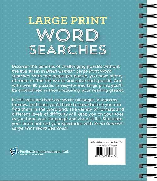 Brain Games - Large Print Word Searches (Teal) - Image 2