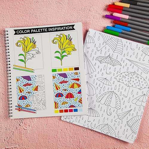 Large Print Easy Color & Frame - Stress Free: Adult Coloring Book with 31 Designs | Flowers, Mandalas & Nature | Perforated Pages, Spiral Bound | Gift for All Ages, Seniors & Beginners - Image 6