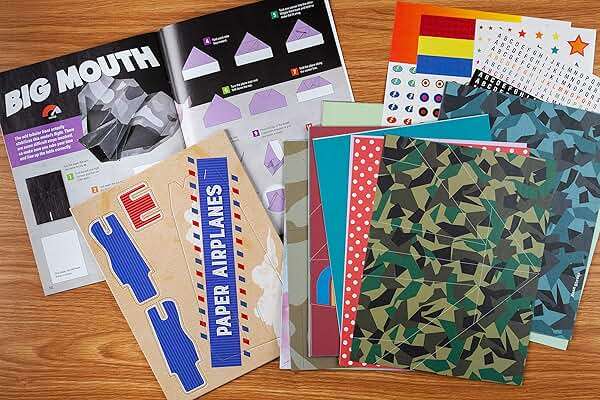 Paper Airplane Kit: 100 Planes to Fold & Fly, 1000 Stickers, Launcher & 100 Rubber Bands | Colorful Sheets | STEM Family Gift for Ages 7 and Up - Image 3