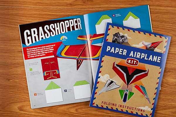 Paper Airplane Kit: 100 Planes to Fold & Fly, 1000 Stickers, Launcher & 100 Rubber Bands | Colorful Sheets | STEM Family Gift for Ages 7 and Up - Image 5