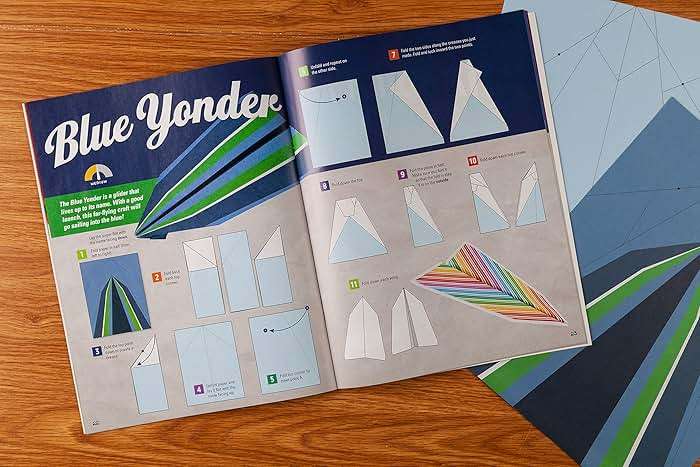Paper Airplane Kit: 100 Planes to Fold & Fly, 1000 Stickers, Launcher & 100 Rubber Bands | Colorful Sheets | STEM Family Gift for Ages 7 and Up - Image 7