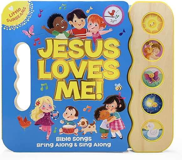 Jesus Loves Me 5-Button Songbook - Perfect Gift for Easter Baskets, Christmas, Birthdays, Baptisms, and More (Little Sunbeams) - Image 1