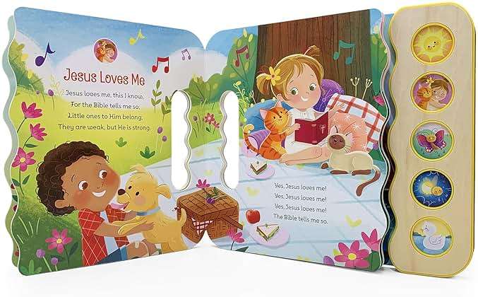 Jesus Loves Me 5-Button Songbook - Perfect Gift for Easter Baskets, Christmas, Birthdays, Baptisms, and More (Little Sunbeams) - Image 4