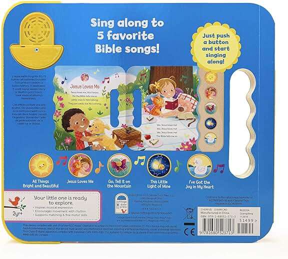 Jesus Loves Me 5-Button Songbook - Perfect Gift for Easter Baskets, Christmas, Birthdays, Baptisms, and More (Little Sunbeams) - Image 8