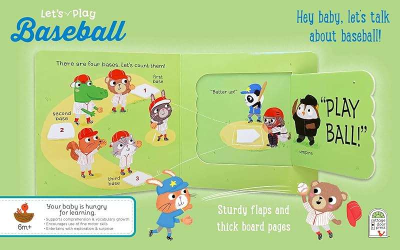 Let's Play Baseball! A Lift-a-Flap Board Book for Babies and Toddlers - Image 5