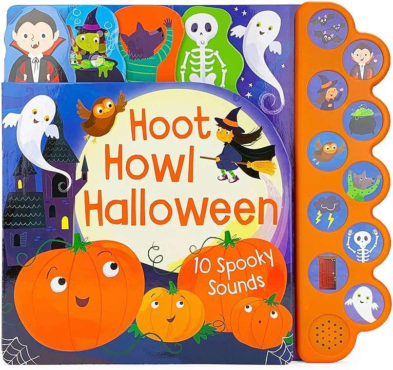 Hoot Howl Halloween 10-Button Sound Book for Little Trick-Or-Treaters (Interactive Children's Sound Book with 10 Spooky Sounds) - Image 1
