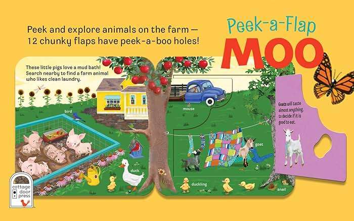 Moo Peek-a-Flap Gift Set: Includes Lift-A-Flap Board Book and Cuddly Plush Toy Friend for Birthdays, Baby Showers, Christmas and Easter Basket Stuffers - Image 5