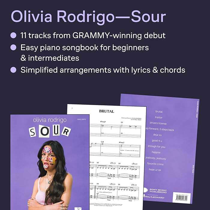 Olivia Rodrigo - Sour | Easy Piano Songbook with Lyrics and Chords | Includes Drivers License, Good 4 U, Deja Vu and More | Hal Leonard Pop Sheet Music Collection - Image 3