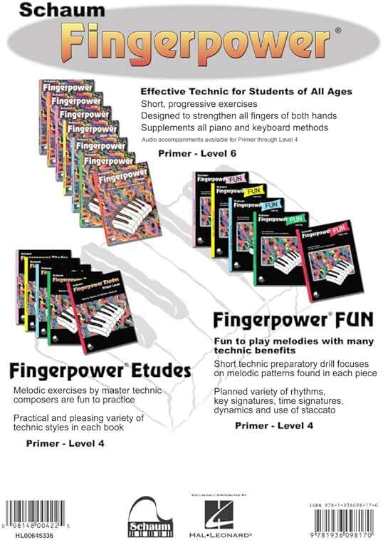 Schaum Fingerpower - Level 2 Piano Technique Book | Finger Strength Exercises for Intermediate Players | Sheet Music for Beginner Piano Book for Kids | Piano Technic Series for All Ages and Methods - Image 2