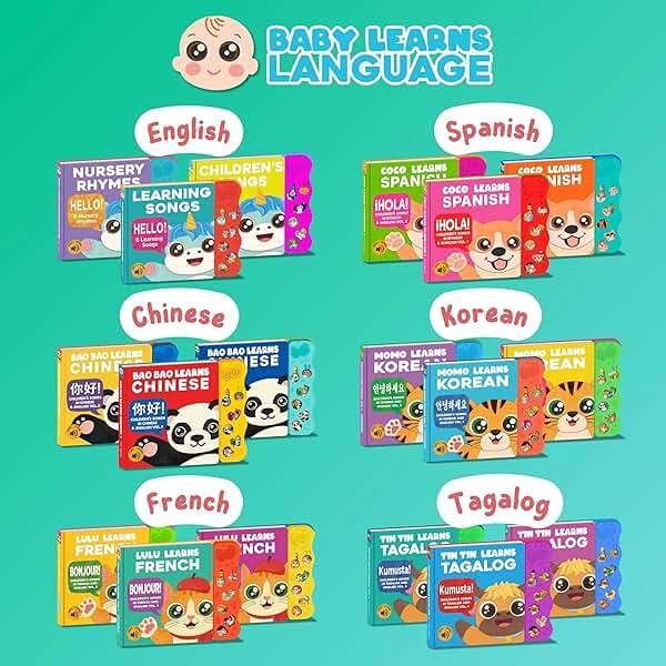 Lulu Learns French Vol. 1 — Interactive Sound Board Book for Toddlers 1-3, Bilingual English & French Songs & Music, Talking Musical Learning Toy and Gift for Babies & Kids - Image 8